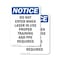 Signmission Do Not Enter When Laser In Use OSHA Notice Sign, Plastic, 7in W x 10in L, 2PK OS-2PACK-NS-P-710-V-11245 - alternate 1